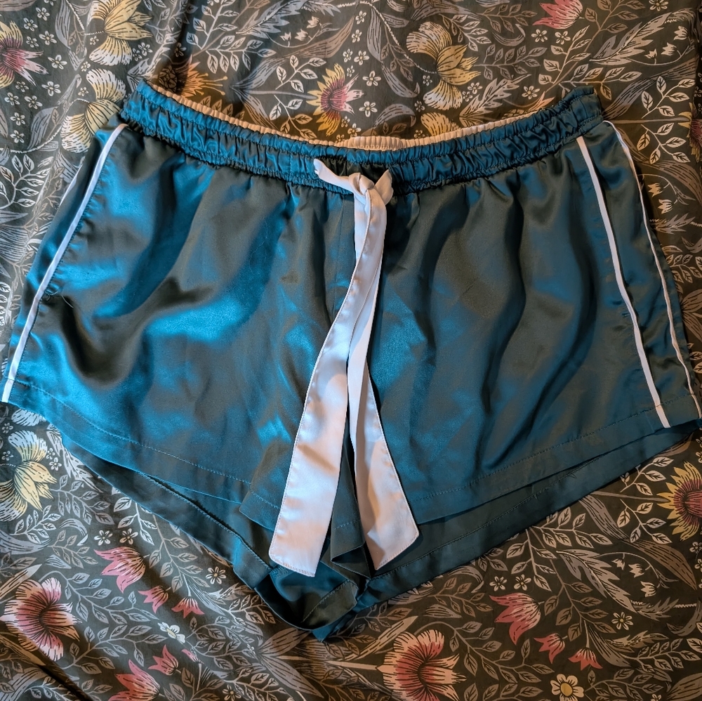 Abercrombie & Fitch Green Satin Sleep Shorts